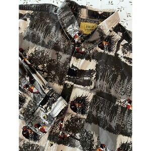 Outdoor Life Field Tested Mens 2XL Pheasant Hunting Dog Print Cotton Shirt Loden